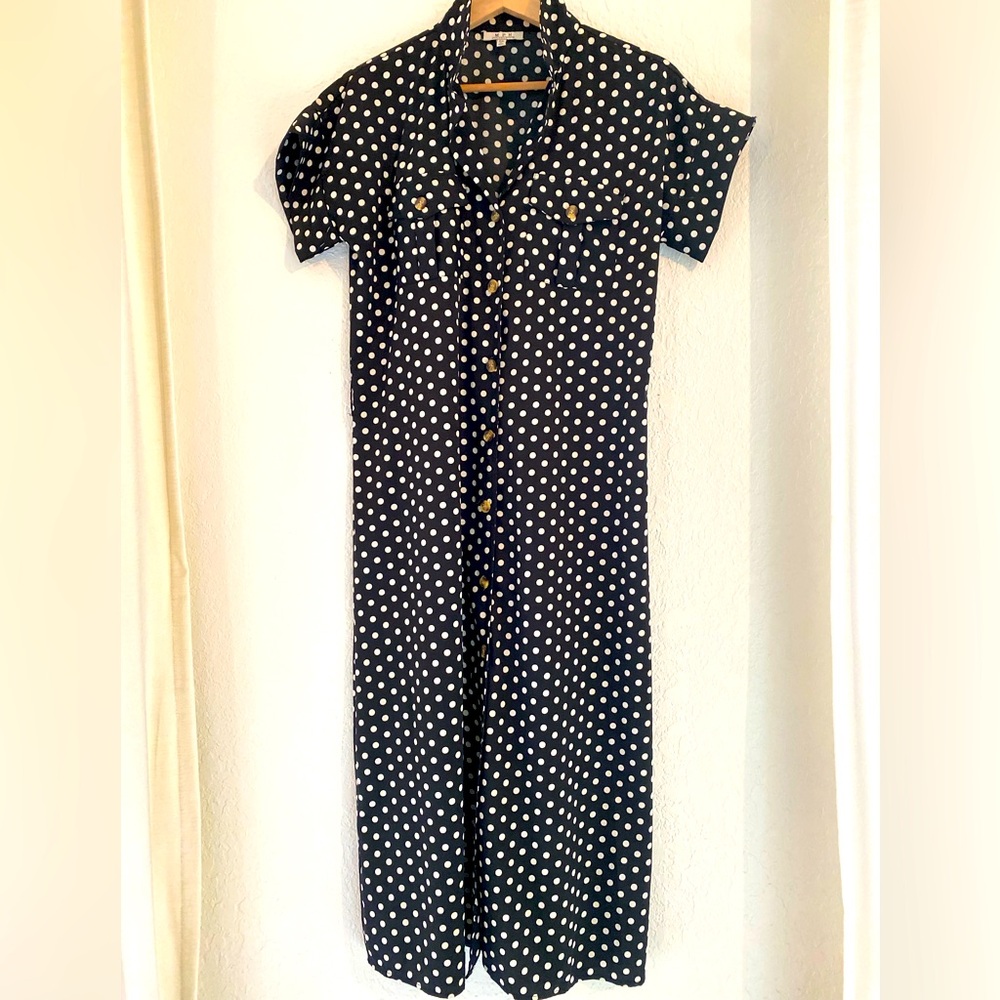 🖤🤍Polka Dot Midi Shirt Dress